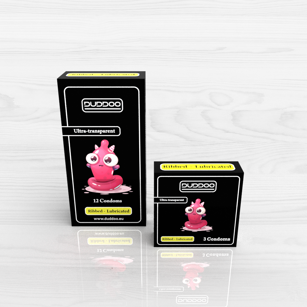 DUDDOO Ribbed Condoms 3PCs/Pack (Lubricated)